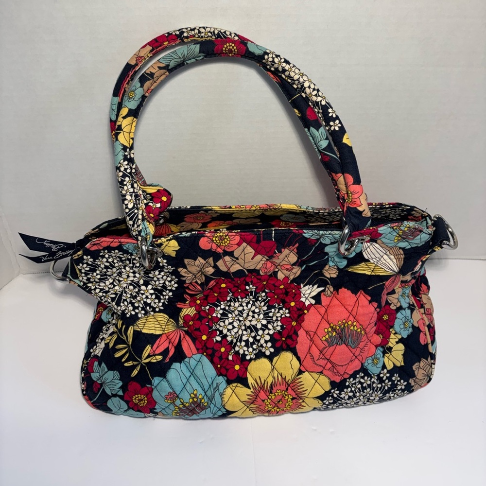 Vera Bradley Retired Happy Snails Multicolor Floral Shoulder Bag Quilted